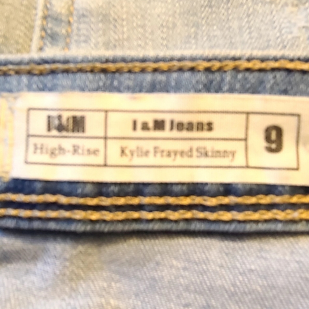 I&M KYLIE FRAYED SKINNY HIGH RISE JEANS - Picture 6 of 7